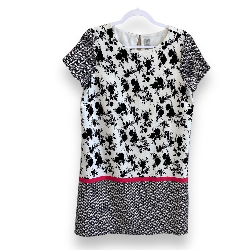 Tristan Pink/Black Floral Slip Dress - Size M